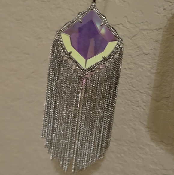 NWT KENDRA SCOTT FACETED DICHROIC SILVER NECKLACE - Picture 8 of 15